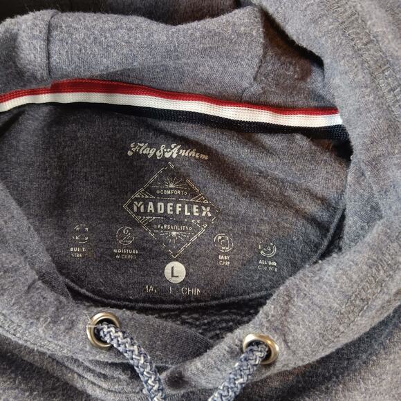 Flag‎ & Anthem Madeflex Hoodie Soft Large Gray - Picture 2 of 8